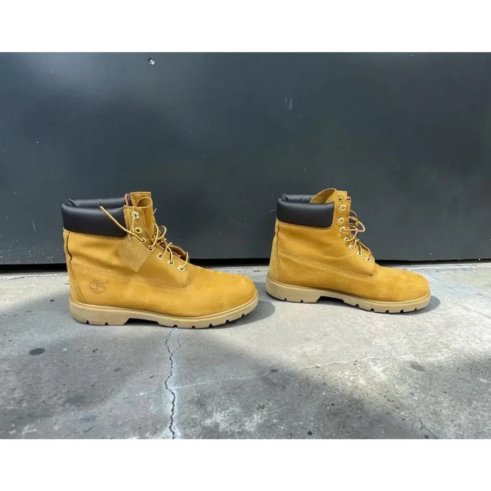 Timberland Men's 6-inch Premium Wheat Nubuck Boots, Waterproof, Size 11.5M